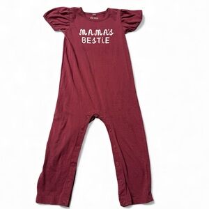 Okie Dokie Burgundy Baby Romper